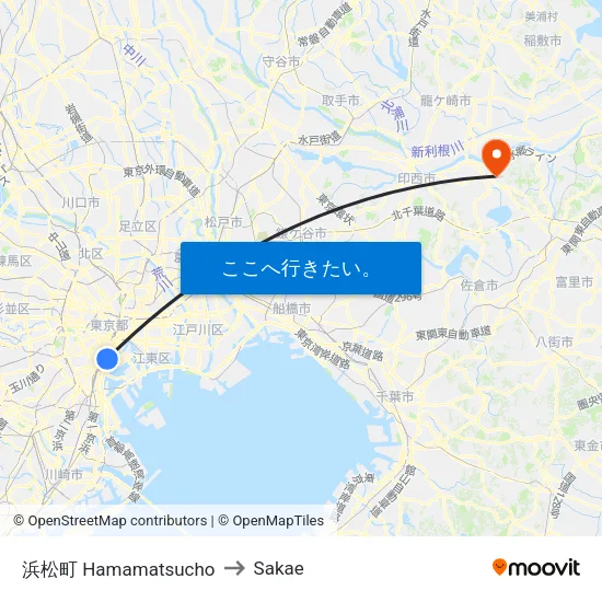 浜松町 Hamamatsucho to Sakae map