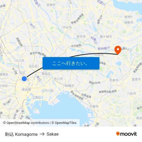 駒込 Komagome to Sakae map