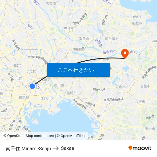 南千住 Minami-Senju to Sakae map