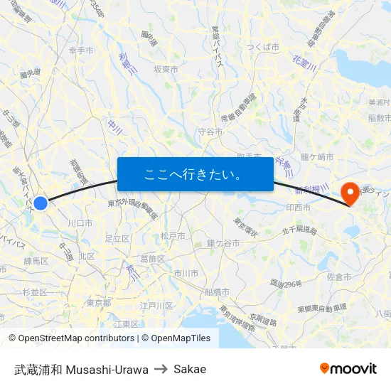 武蔵浦和 Musashi-Urawa to Sakae map