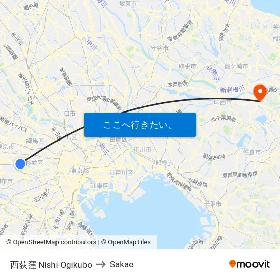 西荻窪 Nishi-Ogikubo to Sakae map