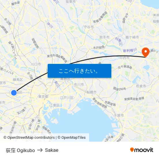 荻窪 Ogikubo to Sakae map
