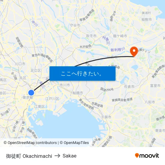御徒町 Okachimachi to Sakae map