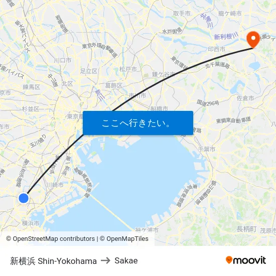 新横浜 Shin-Yokohama to Sakae map