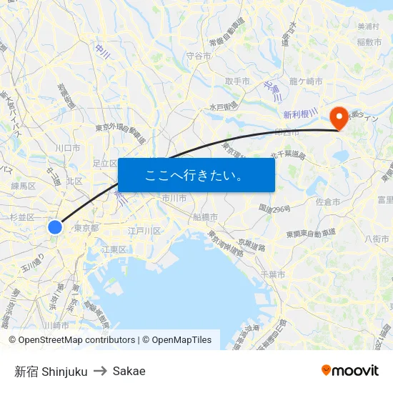 新宿 Shinjuku to Sakae map