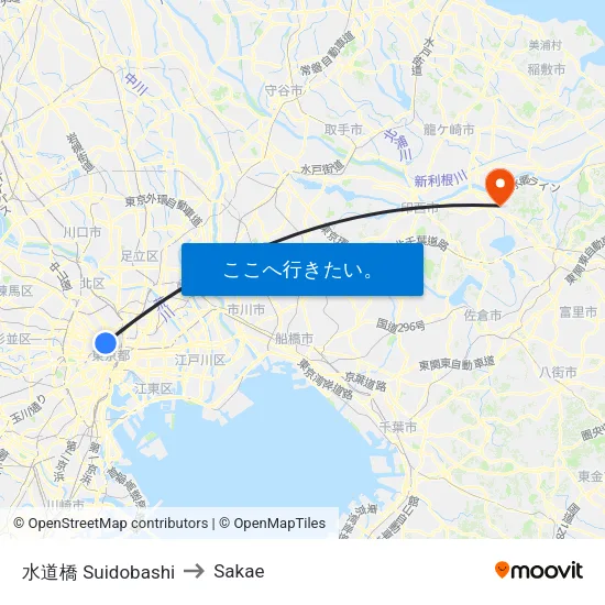 水道橋 Suidobashi to Sakae map