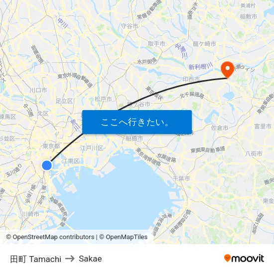 田町 Tamachi to Sakae map