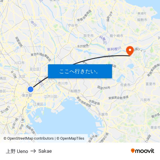 上野 Ueno to Sakae map