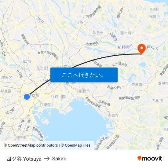 四ツ谷 Yotsuya to Sakae map