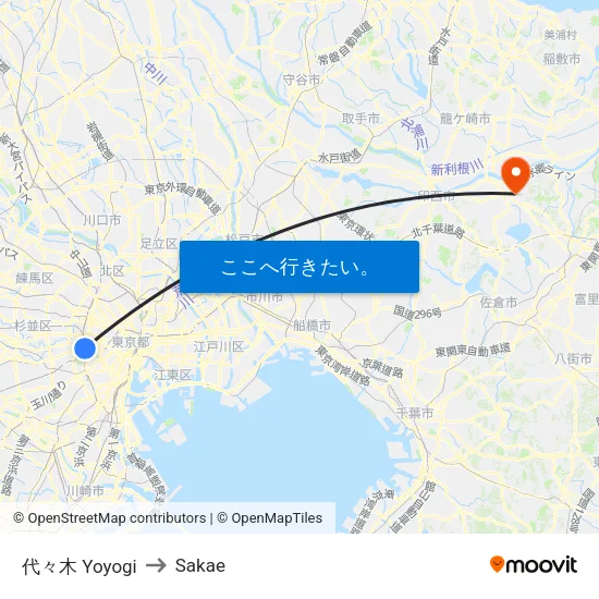 代々木 Yoyogi to Sakae map