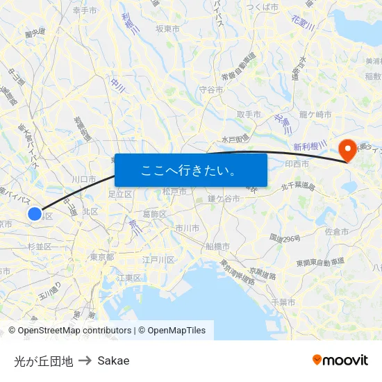 光が丘団地 to Sakae map