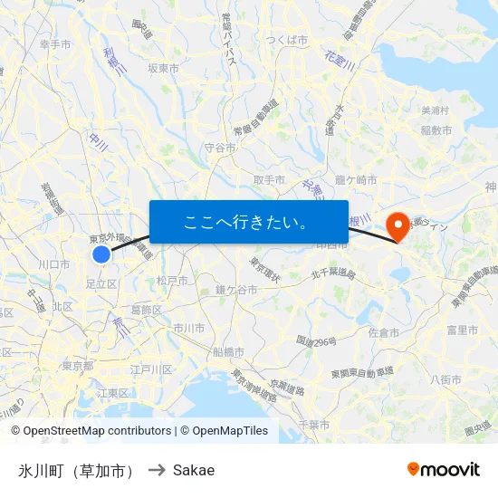 氷川町（草加市） to Sakae map