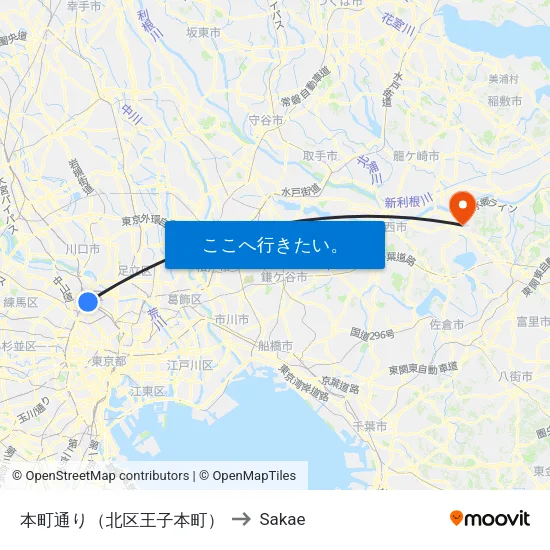 本町通り（北区王子本町） to Sakae map