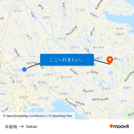 本郷橋 to Sakae map