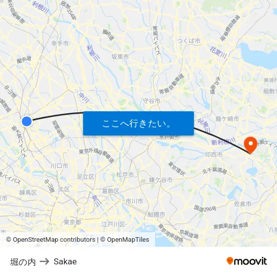 堀の内 to Sakae map