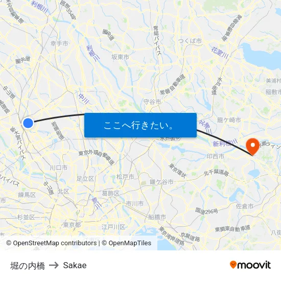 堀の内橋 to Sakae map