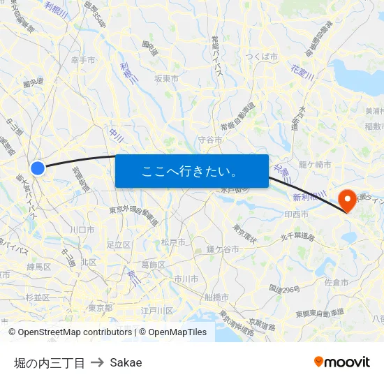 堀の内三丁目 to Sakae map