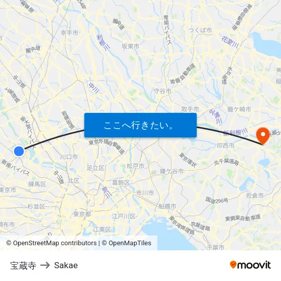宝蔵寺 to Sakae map