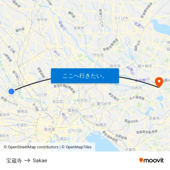 宝蔵寺 to Sakae map
