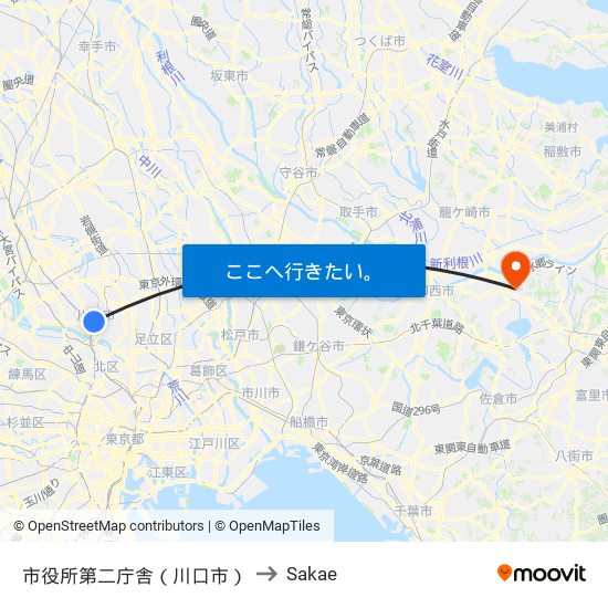 市役所第二庁舎（川口市） to Sakae map