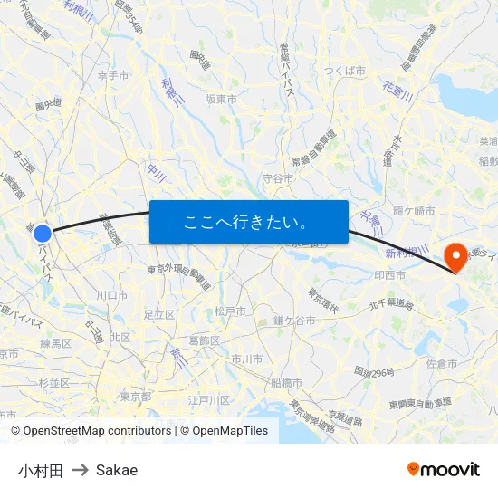 小村田 to Sakae map