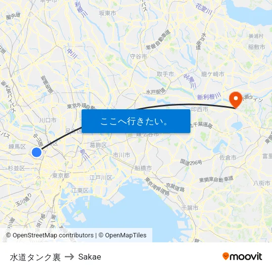 水道タンク裏 to Sakae map