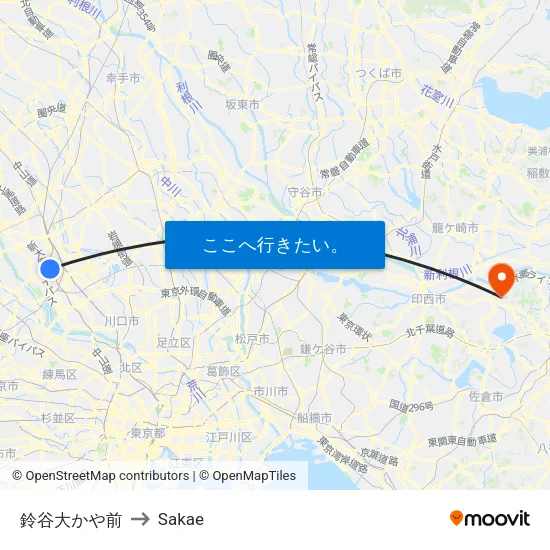 鈴谷大かや前 to Sakae map