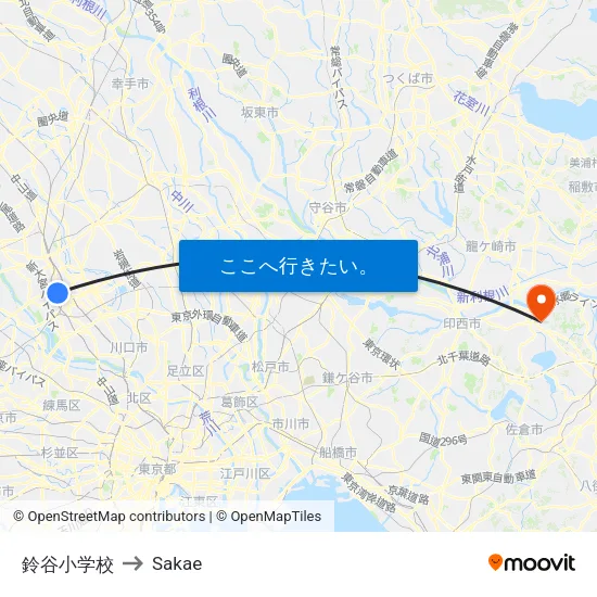 鈴谷小学校 to Sakae map