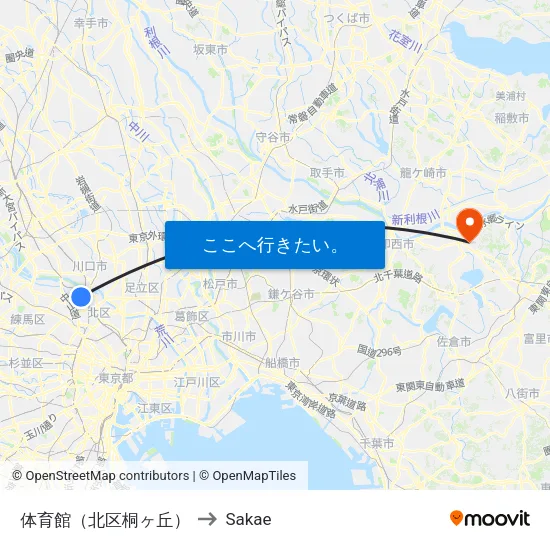 体育館（北区桐ヶ丘） to Sakae map