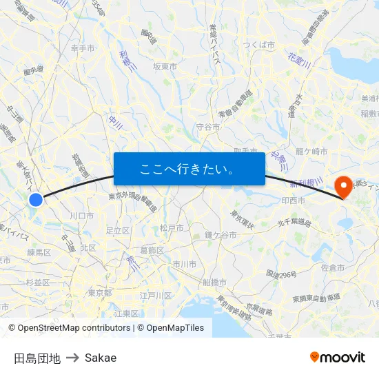 田島団地 to Sakae map