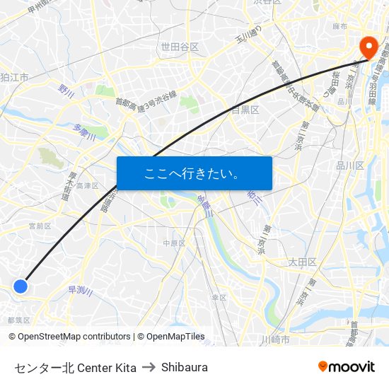 センター北 Center Kita to Shibaura map