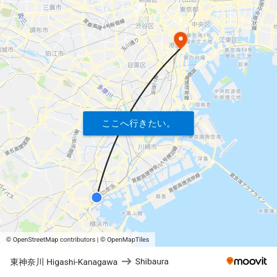 東神奈川 Higashi-Kanagawa to Shibaura map