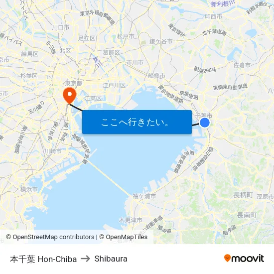 本千葉 Hon-Chiba to Shibaura map