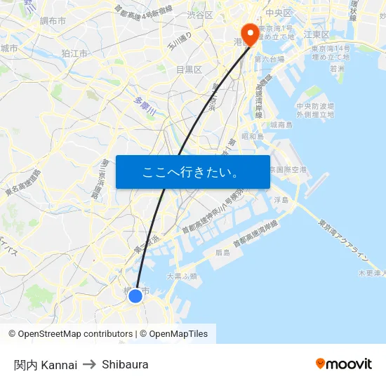 関内 Kannai to Shibaura map