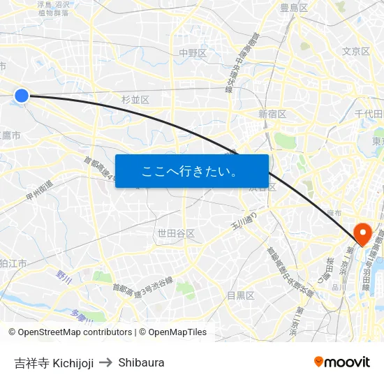 吉祥寺 Kichijoji to Shibaura map