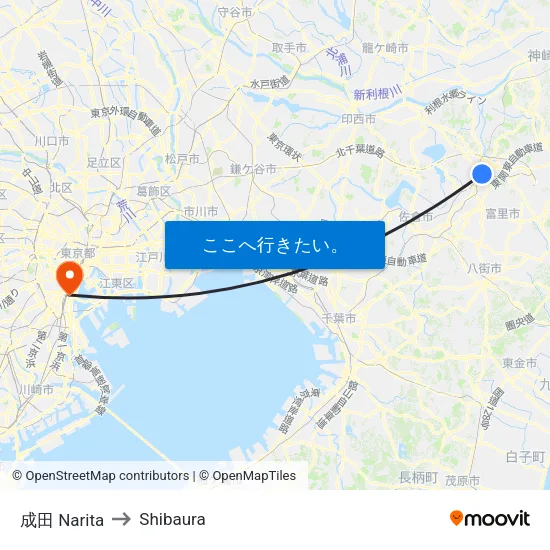 成田 Narita to Shibaura map