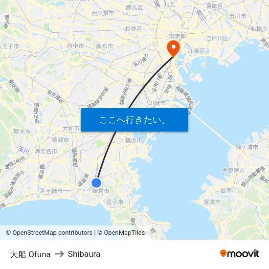 大船 Ofuna to Shibaura map