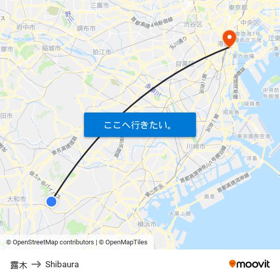 露木 to Shibaura map