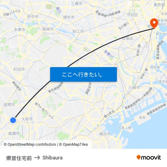 県営住宅前 to Shibaura map