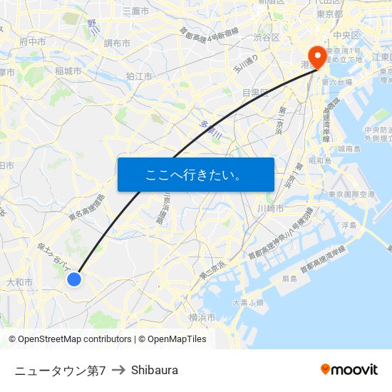 ニュータウン第7 to Shibaura map