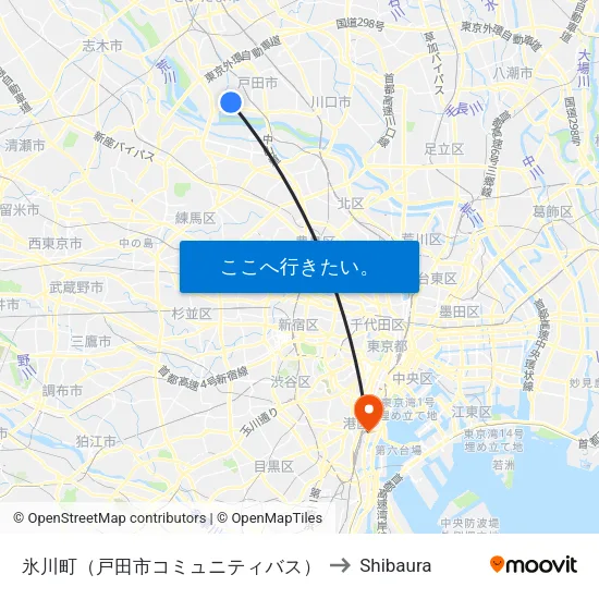 氷川町（戸田市コミュニティバス） to Shibaura map
