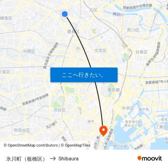氷川町（板橋区） to Shibaura map