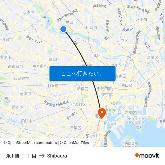 氷川町三丁目 to Shibaura map