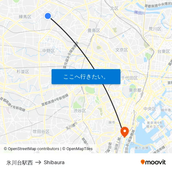 氷川台駅西 to Shibaura map