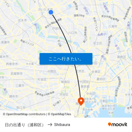 日の出通り（浦和区） to Shibaura map