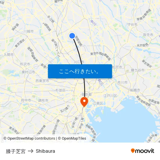 膝子芝宮 to Shibaura map