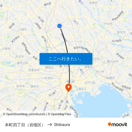 本町四丁目（岩槻区） to Shibaura map