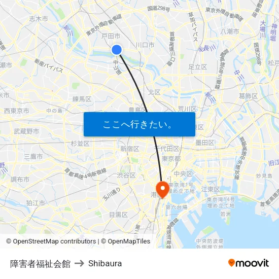 障害者福祉会館 to Shibaura map