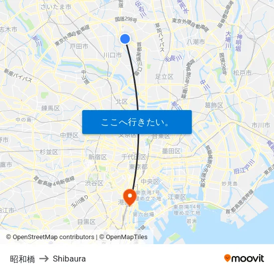 昭和橋 to Shibaura map