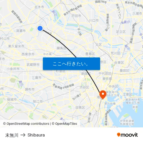 末無川 to Shibaura map